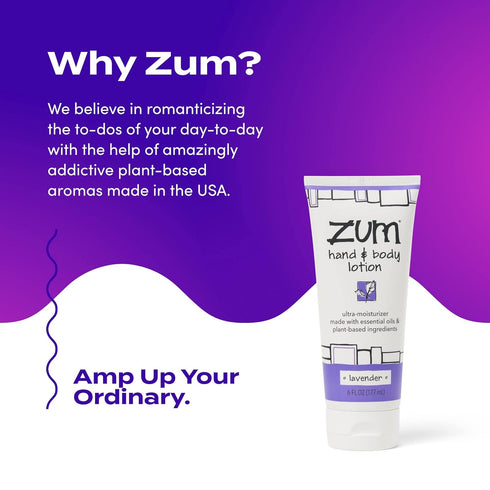 Zum Indigo Wild Hand & Body Lotion - Natural Moisturizer for Dry Hands, Lavender Scent - 6 fl oz
