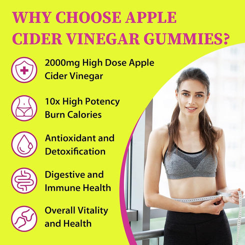 Tisestence Gummies, Gummies B12, 2 Apple Cider Vinegar Keto ACV for Women and Men, Apple Cider Vinegar Supplement