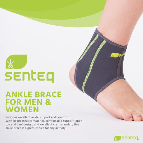 Ankle Brace for Men & Women, Compression Support for Sprained Ankles & Plantar Fasciitis, Medium