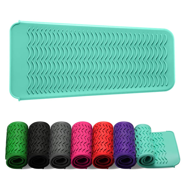 ZAXOP Resistant Silicone Mat Pouch for Flat Iron, Curling Iron, Hot Hair Tools (Mint Green)