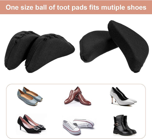 JIYIN 3 Pair Shoe Filler for Too Big Shoes Women, Soft Toe Filler Inserts Adjustable Shoe Filler Big Toe Plug Foot