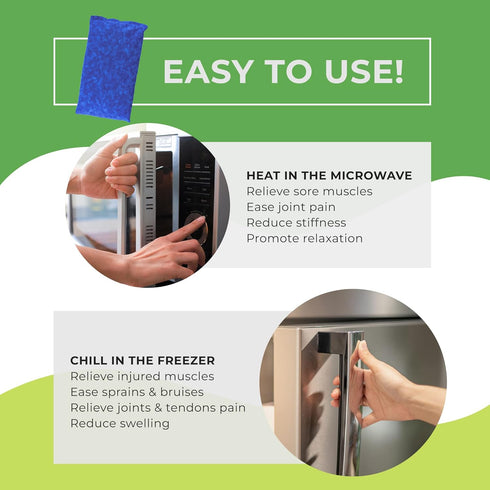 Nature Creation Reusable Microwave Heat Pad, Microwave Heating Pad for Neck & Shoulders, Cold Compress & Hot Pack, Blue