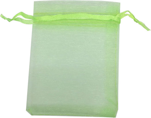 YIJUE 100pcs 4x6 Inches Drawstrings Organza Gift Candy Bags - Green Wedding Favors