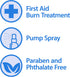Globe (3 Pack) Burn Spray, Lidocaine 2%. Topical Anesthetic Pain Relief and Numbing 2 oz Spray Bottle