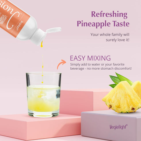 PassionC Liquid Liposomal Vitamin C 1000mg, Improved Formula for Superior Absorption, Great Pineapple Taste - 30