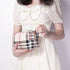 MAANGE Small Makeup Bag for Purse, 2 PCS Leather Travel Pouch, Portable Zipper Makeup Brushes Bag - Khaki Plaid
