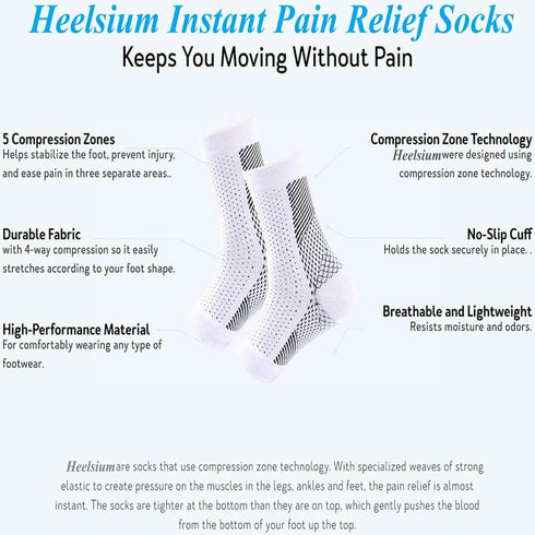 OCQOPM 4Pairs Aidease Neuro Compression Socks, Orthopedic Neuro Socks - Pain/Swelling Healing Socks, for Neuropathy