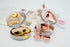 2 Pack Marble Contact Lens Case, All-in-One Travel Contact Container Soak Storage Kit (Rose Gold + Gold)