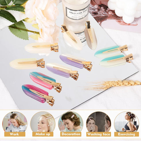 KesaPlan 10PCS No Bend Hair Clips - Acrylic Resin Creaseless Hair Barrette for Women and Girls