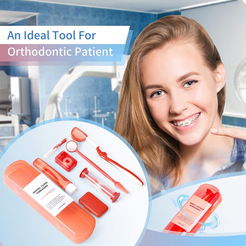 Annhua 8 Pack Orthodontic Care Kit - Portable Braces Cleaning Tools for Oral Hygiene
