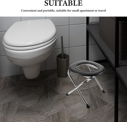 Portable Fold Toilet for Camping, Foldable Toilet, Mobility Potty, Compact for Adults