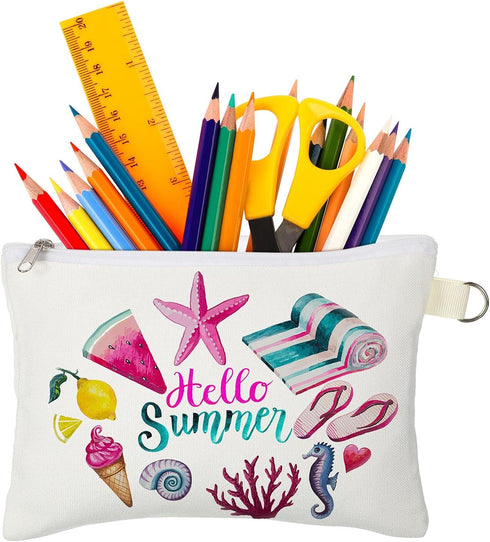 Weewooday Cosmetic Bags Multipurpose DIY Sublimation Blanks, Iron on Transfer Zipper Canvas Makeup Pouch for Travel