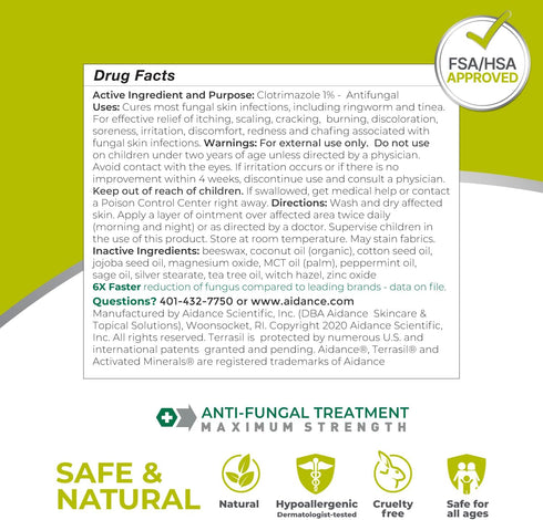 terrasil Antifungal Cream MAX 6X, Clinically Proven Clotrimazole for Jock Itch, Athlete's Foot, Ringworm - 0.5 oz