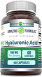 Amazing Formulas Hyaluronic Acid 100 mg Capsules, 60 Count, Non-GMO, Gluten Free, Made in USA