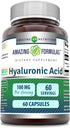 Amazing Formulas Hyaluronic Acid 100 mg Capsules, 60 Count, Non-GMO, Gluten Free, Made in USA
