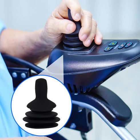 Trinkrittey 4 Pcs Wheelchair Joystick Button Cap Joystick Controller Knob and Gaiter Black Wheelchair Accessories