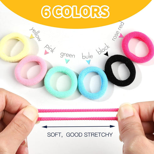 YGDZ Elastic Hair Bands 1500pcs Rubber Bands 80pcs Cotton Toddler Hair Ties Colorful Holders