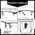 Blue Light Filtering Reading Glasses 5 Pack, Metal Half-Frame Spring Hinges Readers for Men, Anti Glare UV Protection