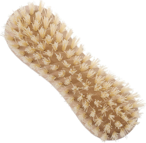 Konex Fiber Economy Utility Cleaning Brush, Heavy Duty Scrub Brush with Wood Handle (Peanut 2 Pack)