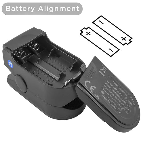 FL-350 Pulse Oximeter with Carrying Case & Batteries & Lanyard, Black