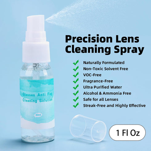 Glasses Cleaning Kit Eyeglass Cleaner, Glasses Cleaner Anti Fog Wipes for Glasses Lens Cleaner Spray with Microfiber Cloth, Eye Glass Repair Kit with Screws Screwdriver, Portable Glasses Cleaner Tool
