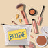 TOBGBE Believe Makeup Bag, Funny Gift for Women, TV Show Merchandise, Soccer Football Lover Travel Case