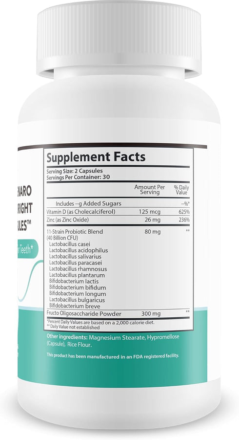 Probiotics Bright Teeth Capsules, Best Dental Probiotics for Whitening Teeth Support, Mousse Alternative