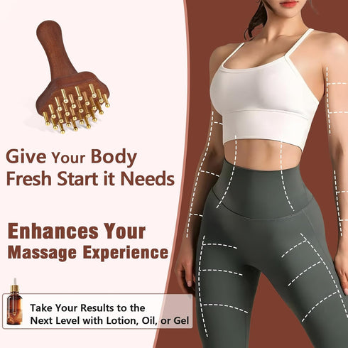 KintKita Wood Therapy Massage Tools,Lymphatic Drainage Massager Helps Reduce Cellulite for Belly Arms & Legs, Anti