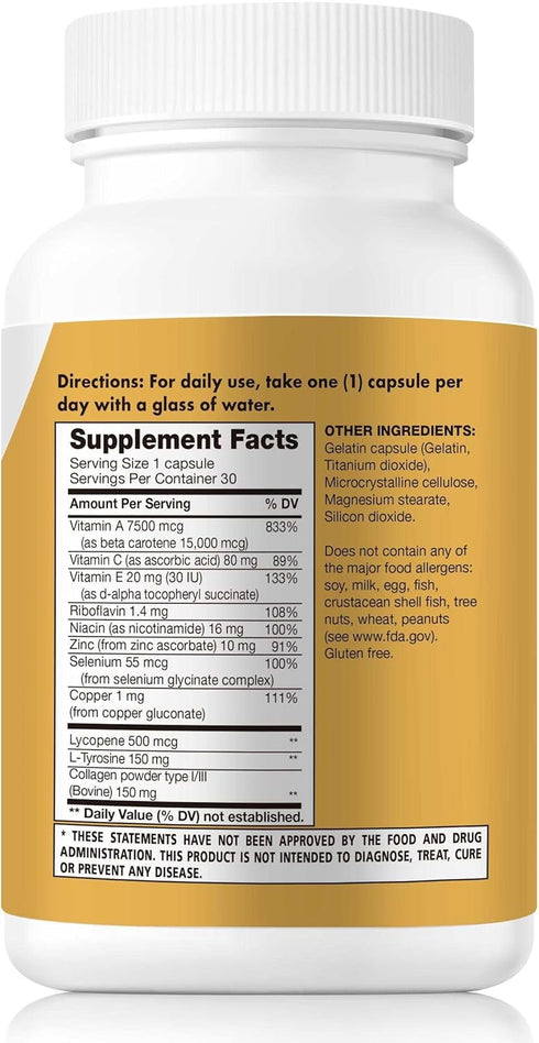 Tan Optimizer Plus+, 30 Count, Tanning and Skin Health Supplement with Beta Carotene & Vitamins