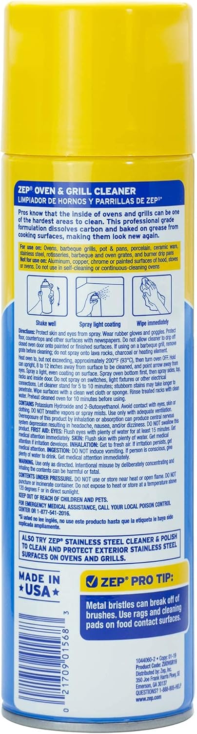 Zep ZUOVGR19 Heavy-Duty Oven and Grill Cleaner, 19 Ounces for Tough Cleaning Jobs