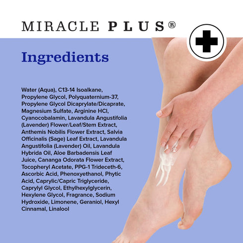 Miracle Plus Magnesium Cream for Leg Relief, Calming Lotion Herbal Moisturizer Topical Body Butter, 8 Oz