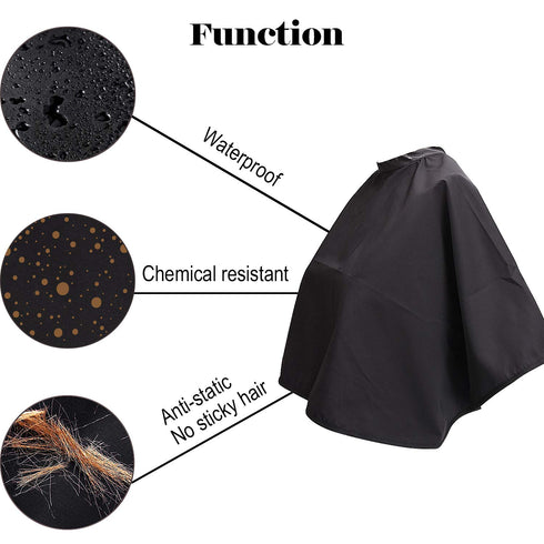 Noverlife Black Makeup Cape, Chemical & Water Proof Beauty Salon Shorty Smock for Clients, Lightweight