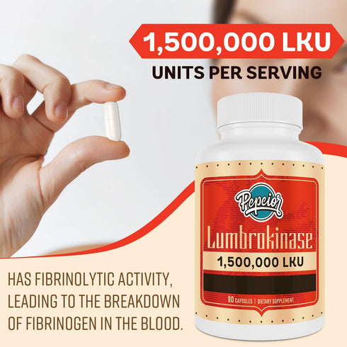 Lumbrokinase 200mg (Max Activity 1,500,000 LKU) - Lumbrokinase Enzymes Supplement, More Effective Than Nattokinase - 90