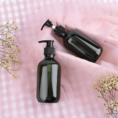 Yebeauty 10oz/300ml Pump Bottle Dispenser, Empty Plastic Refillable Soap Shampoo Containers, 2-Pack Green