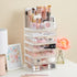 STORi Chloe Clear Plastic Stackable Vanity Makeup Organizer, 6-Compartment Holder for Cosmetics and Beauty Supplies