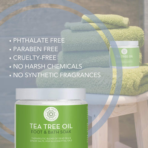 Pure Body Naturals Tea Tree Oil Foot & Bath Soak, 20 oz - Epsom and Dead Sea Salt for Tired Muscles