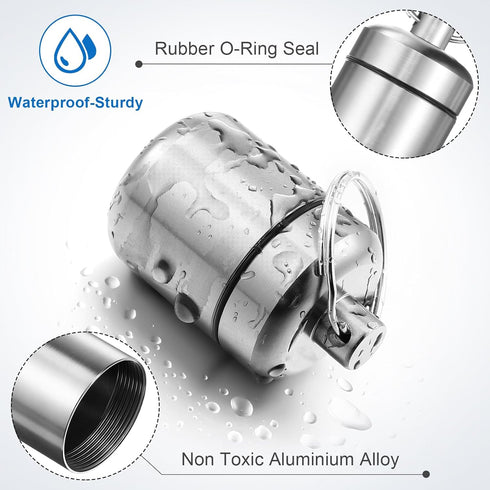 4 Pack Ear Plug Carrying Case Keychain, Portable Keychain Pill Holder Case, Waterproof Metal Earplug Case, Small Pill