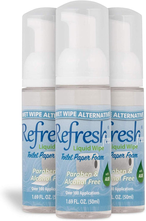 Free: Toilet Paper Foam, Eco-Friendly Flushable Wet Wipe Alternative for Sensitive Skin, 50ml (1.69 Fl Oz) 3 Pack