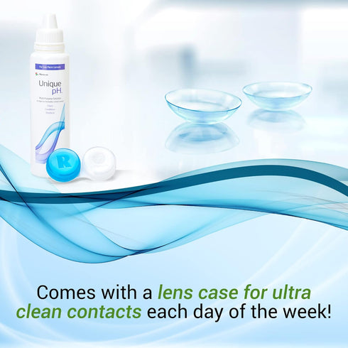 Menicon (4 Unique pH Multi-Purpose Contact Lens Solution With Lens Case Fluid Ounces)