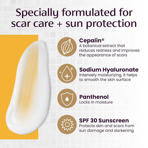 Mederma Scar Cream Plus SPF 30 - Advanced Treatment for Scars from Acne, Burns, Surgery & Injury