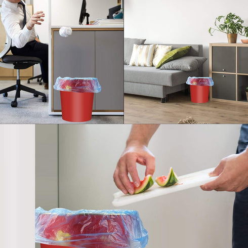 100 Count Small Trash Bags - 4 Gallon Garbage Bags for Office, Bedroom, Bathroom, Colored, 5 Rolls