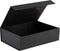 Purple Q Crafts Black Ribbed Hard Gift Box with Magnetic Closure Lid, 14" x 9" x 4" Rectangle Favor Box