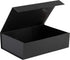 Purple Q Crafts Black Ribbed Hard Gift Box with Magnetic Closure Lid, 14" x 9" x 4" Rectangle Favor Box