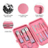 Manicure Set, Travel Mini Nail Clippers Kit, 10pcs Stainless Steel Grooming Tools (Pink Purple)