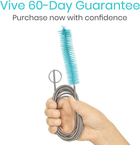 Vive CPAP Tube Cleaning Brush, Stainless Steel Cleaner for Mask and Pipe, Portable and Flexible for Standard Tubing