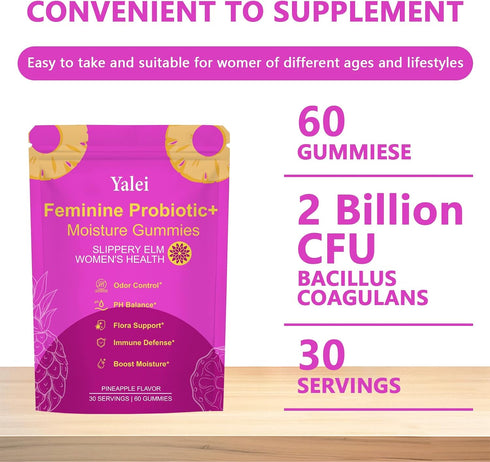 Gummies Gummies 60 Count Slippery Kitty | her Juicy Feminine probiotics | Support pH Balance & Digestive Health