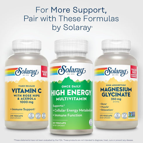 Immune 60 60 SOLARAY Once Daily High Energy Multivitamin for Women and Men with Vitamin C, Vitamin D and Whole Food