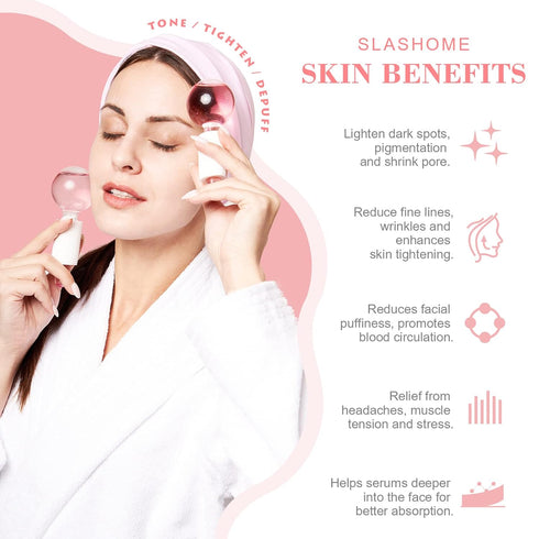 slashome Ice Globes for Facials, Globes, Face Massager, Tools, Facial Cooling Neck & Eyes, Daily Beauty, Tighten Skin