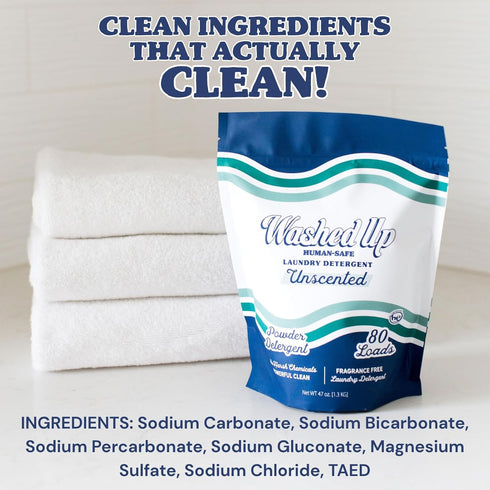 Unscented Laundry Detergent Powder | Fragrance-Free | Safe for Sensitive Groups | Powerful Clean | Plant