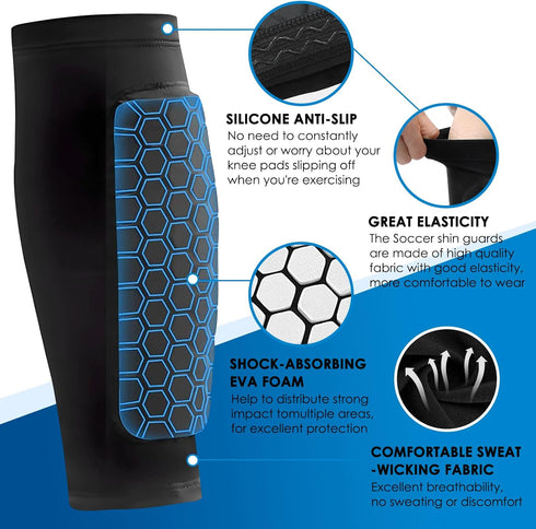 Oeedsns 2026 New Shin Guards Pads Socks for Skiing, Shin Pads for Youth Adult Ski Shin Guards Calf Compression Sleeve